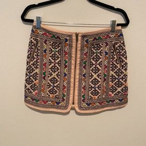 Majorelle Embroidered Mini Skirt